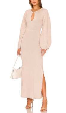 Joslin Studio Aurora 2.0 Open-Back Knit Maxi Dress in Moon